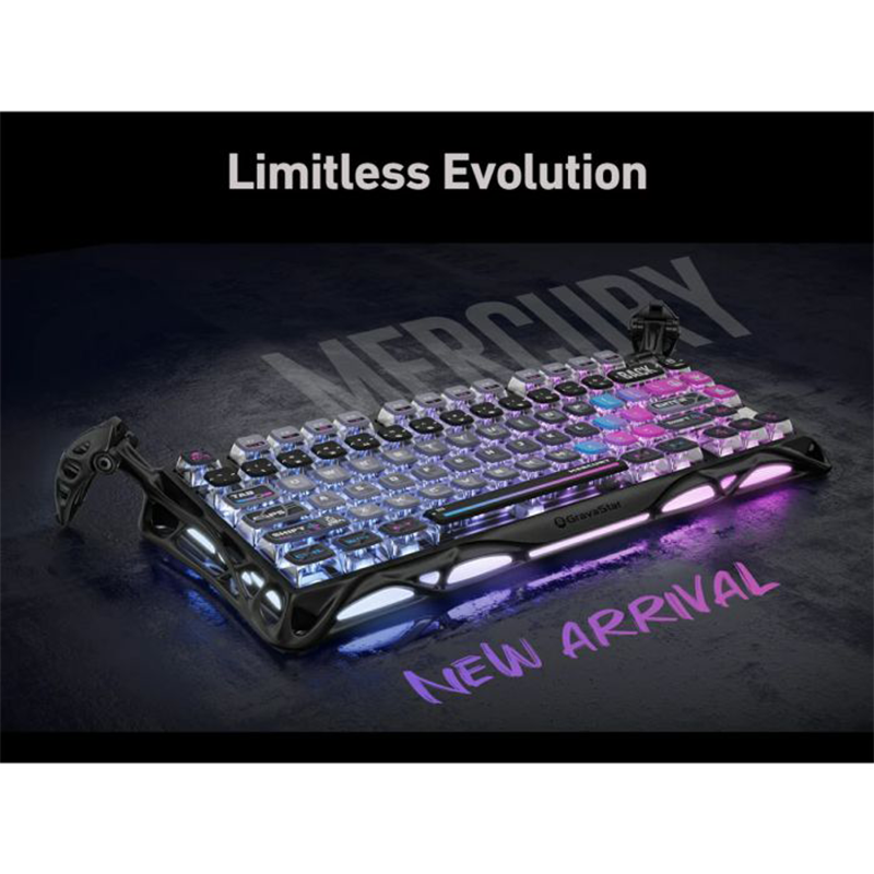 GravaStar Mercury K1 Pro 75% Wireless Mechanical Gaming Keyboard - Galaxy Black GravaStar Mercury K1 Pro 75% Wireless Mechanical Gaming Keyboard - Galaxy Black